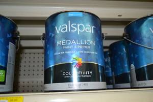 lot 1479 image: (3) 1 Gallon Valspar Medallion Paint & Primer, Interior  Flat, Clear Base 1405, Must Be Tinted