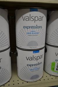 lot 1483 image: (3) Valspar Expressions Interior Paint & Primer  Flat, 17003 Tint Base, Must Be Tinted