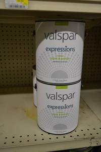lot 1486 image: (3) 1 Gallon Valspar Expression Interior Paint & Primer  Satin, 17044 Clear Base, Must Be Tinted