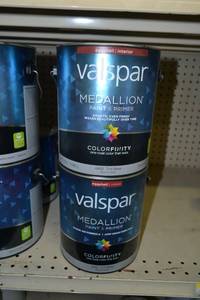 lot 1490 image: (3) 1 Gallon Valspar Medallion Paint & Primer, Interior  Eggshell, 4402 Tint Base, Must Be Tinted