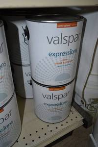 lot 1498 image: (3) 1 Gallon Valspar Expressions Interior Paint & Primer  Semi-Gloss, 17063 Tint Base, Must Be Tinted