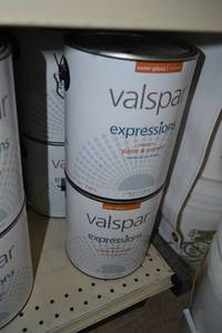 lot 1499 image: (2) 1 Gallon Valspar Expressions Interior Paint & Primer  Semi-Gloss, 17063 Tint Base, Must Be Tinted