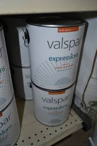 lot 1500 image: (3) 1 Gallon Valspar Expressions Interior Paint & Primer  Semi-Gloss, 17063 Tint Base, Must Be Tinted