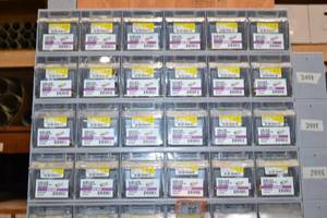 lot 2883 image: (4) Tip Out Storage Racks w Brass Hose Barb Fittings Inventory 34 to 14