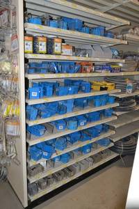 lot 2896 image: Large Lot of Plastic Electrical Single and Double Gang Boxes