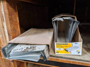 lot 2904 image: (2) Boxes Aluminum and Steel Rectangle Duct Work