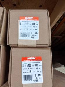 lot 2935 image: (2) Husky Clear Polyethelene Sheeting 96 x 100 - 6 MIL