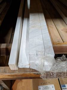 lot 2950 image: (8) Pieces of White Wood Garage Door Block Trim