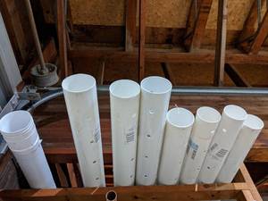 lot 2962 image: PVC Sewer Pipe Perferated 4 and 3  10 Long Each