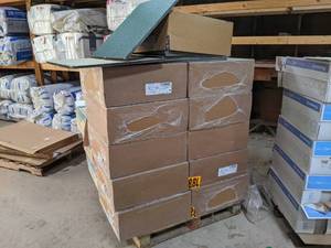 lot 3006 image: Large Lot of Armstrong Suspended Ceiling BLACK Tiles and Track - 692 sqft Coverage