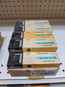 lot 3126 image: (19) Boxes Bostitch Straight Finish Brad Nails 58 18 Gauge