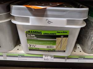 lot 2425 image: 60 LBS Galvanized 3-12 Framing Box Nails