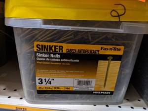 lot 2446 image: 60 LBS 3-14 Bright Vinyl Coated Sinker Nails
