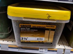 lot 2448 image: 60 LBS 2-38 Bright Vinyl Coated Sinker Nails