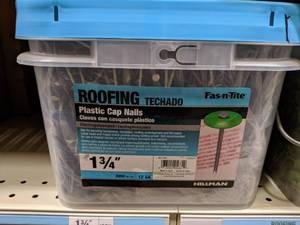 lot 2456 image: (5) Buckets of Plastic Cap Nails 1 to 1-34