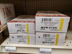 lot 2474 image: (4) Boxes 25° Galvanized Angle Finish Nails 2 and 2-12