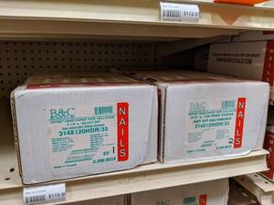 lot 2485 image: (3) Boxes 33° B&C Offset Head Paper Tape Collation Ring Shank Nails  3-14 x .120