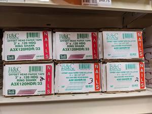 lot 2495 image: (7) Boxes 33° B&C Offset Head Paper Tape Collation Smooth Shank Nails  3 x .120