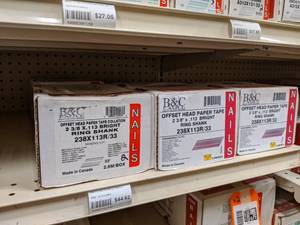 lot 2490 image: (3) Boxes 33° B&C Offset Head Paper Tape Collation Ring Shank Nails  2-38 x .113