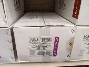 lot 2505 image: B&C CR-134 Coil Electrogalvanized Smooth Shank Roofing Nails 15° 1-34