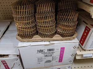 lot 2510 image: B&C CR-112 Coil Electrogalvanized Smooth Shank Roofing Nails 15° 1-12