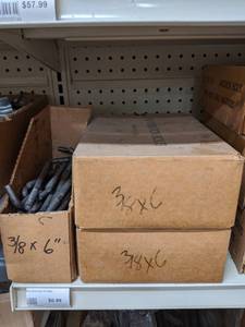 lot 2531 image: (3) Boxes 38 x 6 Anchor Bolts