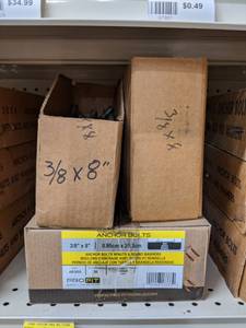 lot 2529 image: (3) Boxes 38 x 8 Anchor Bolts