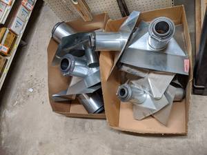 lot 2553 image: (13) Assorted FJ Moore Roof Pipe Flanges 2 to 4 Sizes