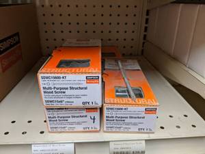 lot 2607 image: (4) Boxes Simpson Strong Tie 6 Structural Wood Screws