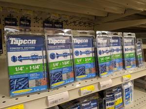 lot 2673 image: (7) Packs TAPCON Concrete Anchors 14 x 1-14 to 3-34