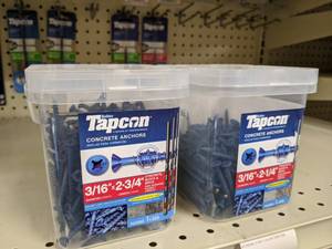 lot 2677 image: (450) TAPCON Concrete Anchors 316 x 2-14 and 316 x 2-34