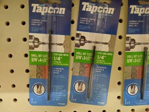 lot 2682 image: (6) Tapcon Carbide Tipped Concrete Drill Nits 316 and 532