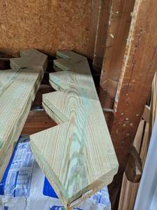 lot 2685 image: Pair of 5-Step Stair Stringers - Treated Wood