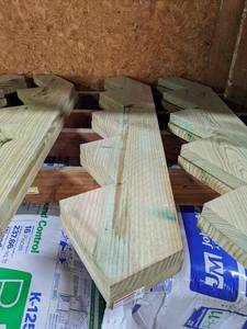 lot 2686 image: Pair of 5-Step Stair Stringers - Treated Wood