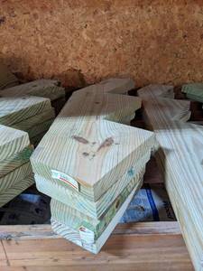lot 2688 image: (2) Pairs 3-Step Stair Stringers - Treated Wood