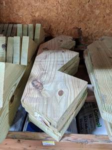 lot 2689 image: (2) Pairs 3-Step Stair Stringers - Treated Wood