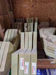 lot 2691 image: (2) Pairs 4-Step Stair Stringers - Treated Wood