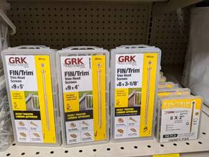 lot 2651 image: (14) Packages GRK Finish  Trim Head Screws 2 to 5 Length