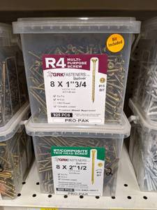 lot 2656 image: (3) Boxes GRK Finish  Trim Head and Multi-Purpose Screws #8 x 2-12, #8 x 1-34, #8 x 3-18