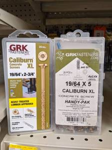 lot 2818 image: (75) GRK Caliburn Concrete Screws w Drill Bit 19-64 x 2-34 and 1964 x 5