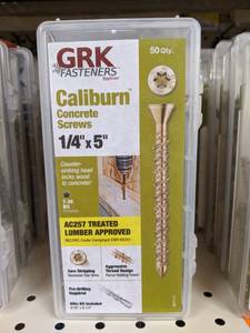 lot 2820 image: (100) GRK Caliburn Concrete Screws w Drill Bit 14 x 5