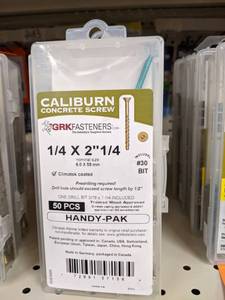 lot 2821 image: (200) GRK Caliburn Concrete Screws w Drill Bit 14 x 2-14