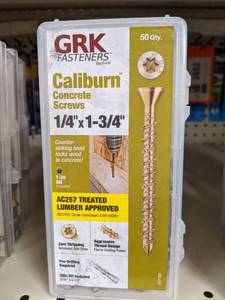 lot 2822 image: (200) GRK Caliburn Concrete Screws w Drill Bit 14 x 1-34