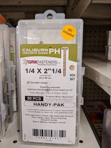 lot 2826 image: (200) GRK Caliburn Concrete Screws w Drill Bit 14 x 2-14