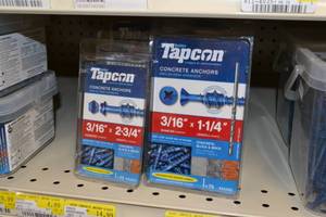 lot 2678 image: (7) Packs TAPCON Concrete Anchors 316 x 1-14 to 2-34