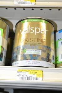 lot 1348 image: (3) Valspar Pristine Quarts  Satin Exterior  18405 Clear Base, Must Be Tinted