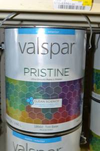 lot 1364 image: (4) 1 Gallon Valspar Pristine  Matte Interior  18502 Tint Base, Must Be Tinted