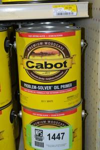 lot 1447 image: (4) 1 Gallon Cabot Problem-Solver Oil Primer  8511 White