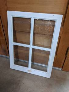 lot 3165 image: Barn Sash Vinyl Window - 4 Panes