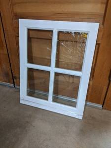 lot 3166 image: Barn Sash Vinyl Window - 4 Panes